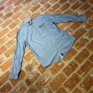 johnnie-O denim indigo button down casual long sleeve shirt size large